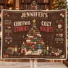 Picture of Personalized Christmas Book Lover Wearable Blanket, Custom Name Reading Hooded Blanket, Cozy Sherpa Blanket, Christmas Gift for Bookworms
