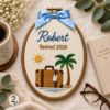 Picture of Personalized Retirement Embroidered Hoop 2026, Custom Name Retirement Gift, Retired Embroidery Hoop, Coworker Teacher Keepsake Ornament