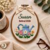 Picture of Personalized Retirement Embroidered Hoop 2026, Custom Name Retirement Gift, Retired Embroidery Hoop, Coworker Teacher Keepsake Ornament