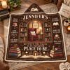 Picture of Personalized Book Lover Wearable Blanket, Custom Name Reading Hooded Blanket, Cozy Library Sherpa Blanket, Reader Gift for Women Bookworms
