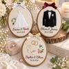 Picture of Personalized Wedding Embroidery Hoop, Custom Couple Names & Date, Bride Groom Keepsake, Wedding Dress Tuxedo Gift, Anniversary Wall Decor