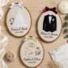 Picture of Personalized Wedding Embroidery Hoop, Custom Couple Names & Date, Bride Groom Keepsake, Wedding Dress Tuxedo Gift, Anniversary Wall Decor