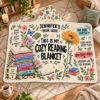 Picture of Personalized Book Lover Wearable Blanket, Custom Name Cozy Reading Hooded Blanket, Floral Sherpa Blanket, Bookworm Reader Gift for Women