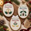 Picture of Personalized First Christmas Married Embroidery Hoop, Custom Couple Names & Year, Newlywed Christmas Gift, Wedding Keepsake, Christmas Decor