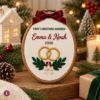 Picture of Personalized First Christmas Married Embroidery Hoop, Custom Couple Names & Year, Newlywed Christmas Gift, Wedding Keepsake, Christmas Decor