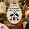 Picture of Personalized First Christmas Married Embroidery Hoop, Custom Couple Names & Year, Newlywed Christmas Gift, Wedding Keepsake, Christmas Decor