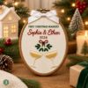 Picture of Personalized First Christmas Married Embroidery Hoop, Custom Couple Names & Year, Newlywed Christmas Gift, Wedding Keepsake, Christmas Decor