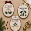 Picture of Personalized First Christmas Married Embroidery Hoop, Custom Couple Names & Year, Newlywed Christmas Gift, Wedding Keepsake, Christmas Decor