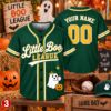 Picture of Personalized Little Boo League Baseball Jersey, Custom Name Number Kids Halloween Jersey, Ghost Baseball Shirt, Spooky Season Gift