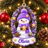 Picture of Personalized Snowman Christmas Ornament 2026, Custom Name Snowman Ornament, Kids Christmas Gift, Family Holiday Keepsake, Stocking Stuffer