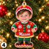 Picture of Personalized Photo Christmas Ornament 2026, Custom Face Gingerbread Ornament, Kids Name Ornament, Family Christmas Gift, Holiday Keepsake
