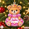 Picture of Personalized Teddy Bear Christmas Ornament 2026, Custom Name Bear Ornament, Kid Christmas Gift, Baby Holiday Keepsake, Stocking Stuffer 2026