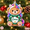 Picture of Personalized Teddy Bear Christmas Ornament 2026, Custom Name Bear Ornament, Kid Christmas Gift, Baby Holiday Keepsake, Stocking Stuffer 2026