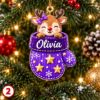 Picture of Personalized Christmas Ornament 2026, Custom Name Mitten Ornament, Cute Animal Christmas Tree Decor, Kids Holiday Keepsake Gift Christmas