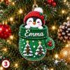 Picture of Personalized Christmas Ornament 2026, Custom Name Mitten Ornament, Cute Animal Christmas Tree Decor, Kids Holiday Keepsake Gift Christmas