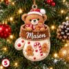 Picture of Personalized Christmas Ornament 2026, Custom Name Mitten Ornament, Cute Animal Christmas Tree Decor, Kids Holiday Keepsake Gift Christmas