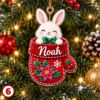 Picture of Personalized Christmas Ornament 2026, Custom Name Mitten Ornament, Cute Animal Christmas Tree Decor, Kids Holiday Keepsake Gift Christmas