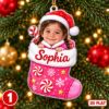 Picture of Personalized Christmas Ornament 2026, Custom Photo & Name Kids Ornament, Boy Girl Holiday Keepsake, Grandkids Christmas Gift 2026 Ornament