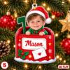 Picture of Personalized Christmas Ornament 2026, Custom Photo & Name Kids Ornament, Boy Girl Holiday Keepsake, Grandkids Christmas Gift 2026 Ornament