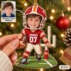Picture of Personalized Football Boy Ornament, Custom Name & Number Acrylic Christmas Ornament, Football Player Keepsake Gift for Kids Sports Fans 2026