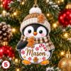 Picture of Personalized Penguin Christmas Ornament 2026, Custom Name Penguin Ornament, Kids Christmas Gift, Family Holiday Keepsake, Stocking Stuffer