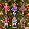 Picture of Personalized Sports Christmas Ornament 2026, Custom Photo Name Kids Athlete Ornament, Football Baseball Basketball Gymnastics Cheer Gift