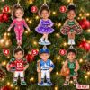 Picture of Personalized Sports Christmas Ornament 2026, Custom Photo Name Kids Athlete Ornament, Football Baseball Basketball Gymnastics Cheer Gift