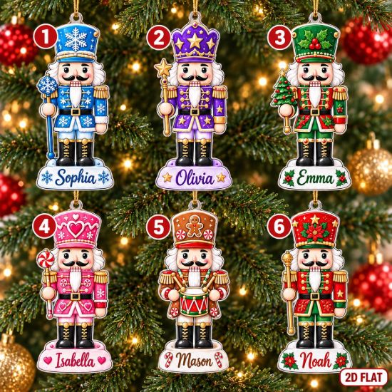 Picture of Personalized Nutcracker Christmas Ornament 2026, Custom Name Nutcracker Ornament, Kids Christmas Gift, Holiday Keepsake, Stocking Stuffer