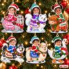 Picture of Personalized Kids Photo Christmas Ornament 2026, Custom Name Animal Rider Ornament, Boy Girl Holiday Keepsake, Grandkids Christmas Gift