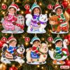 Picture of Personalized Kids Photo Christmas Ornament 2026, Custom Name Animal Rider Ornament, Boy Girl Holiday Keepsake, Grandkids Christmas Gift