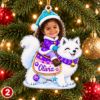 Picture of Personalized Kids Photo Christmas Ornament 2026, Custom Name Animal Rider Ornament, Boy Girl Holiday Keepsake, Grandkids Christmas Gift
