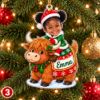 Picture of Personalized Kids Photo Christmas Ornament 2026, Custom Name Animal Rider Ornament, Boy Girl Holiday Keepsake, Grandkids Christmas Gift