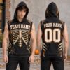 Picture of Personalized Halloween Sleeveless Hoodie, Custom Name & Number Skeleton Hoodie, Spooky Team Shirt, Halloween Sports Gift