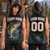 Picture of Personalized Bass Fishing Sleeveless Hoodie, Custom Fishing Team Name Shirt, Fisherman Hoodie, Fishing Jersey, Angler Gift for Men