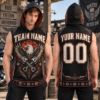 Picture of Personalized Motorcycle Sleeveless Hoodie, Custom Name Number Biker Shirt, Bald Eagle Biker Hoodie, Motorcycle Rider Gift for Men