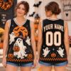 Picture of Personalized Halloween Ghost Jersey, Custom Name Spooky Sleeveless Shirt, Witch Ghost Pumpkin Jersey, Spooky Season Halloween Gift for Women
