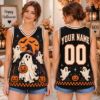 Picture of Personalized Halloween Ghost Jersey, Custom Name Spooky Sleeveless Shirt, Witch Ghost Pumpkin Jersey, Spooky Season Halloween Gift for Women