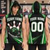 Picture of Personalized Bowling Sleeveless Hoodie, Custom Team Name Number Bowling Shirt, Bowling Team Jersey, Bowler Gift for Men Women