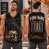 Picture of Personalized Halloween Basketball Jersey, Custom Name Raven Skull Shirt, Gothic Spooky Jersey, Halloween Sportswear, Horror Gift for Men