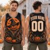 Picture of Personalized Halloween Scarecrow Jersey, Custom Name Pumpkin Sleeveless Shirt, Jack O Lantern Spooky Jersey, Halloween Fall Gift for Men