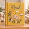 Picture of Personalized Baby Memory Book, Little Dreamer Bunny Keepsake Journal, Moonlight Nursery Embroidered Album, Custom Name First Year Gift 2026