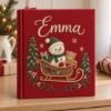 Picture of Personalized Christmas Memory Book, Cozy Winter Sleigh Keepsake Journal, Snowman Teddy Bear Holiday Album, Custom Family Name Gift 2026