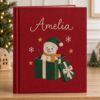 Picture of Personalized Christmas Memory Book, Christmas Surprise Snowman Keepsake Journal, Embroidered Holiday Story Album, Custom Name Winter Gift