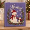 Picture of Personalized Christmas Memory Book, Winter Friends Snowman Penguin Keepsake Journal, Embroidered Holiday Story Album, Custom Name Gift 2026