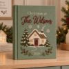 Picture of Personalized Christmas Memory Book, Christmas Cottage Keepsake Journal, Embroidered Holiday Home Album, Custom Family Name Winter Gift 2026