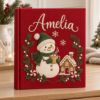 Picture of Personalized Christmas Memory Book, Cozy Winter Wonderland Keepsake Journal, Snowman Gingerbread Holiday Album, Custom Family Name Gift 2026