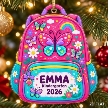 Picture of Personalized Backpack Ornament, Custom School Backpack Christmas Ornament, Kindergarten Graduation Gift, First Day Of School Keepsake 2026