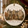 Picture of Personalized Wedding Venue Ornament 2026, Custom Castle Wedding Keepsake, Couple Names & Date Ceramic Ornament, Newlywed Christmas Gift