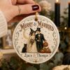 Picture of Vintage Halloween Wedding Ornament 2026, Personalized Merry Married Couple Keepsake, Victorian Gothic Bride Groom Gift, Custom Names