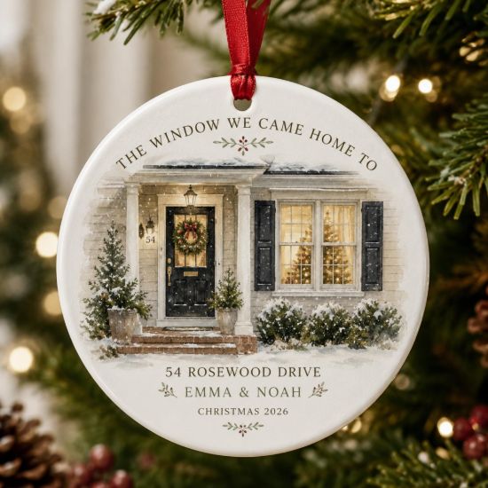 Picture of Personalized New Home Christmas Ornament 2026, Custom House Address Keepsake, First Christmas in New Home Gift, Housewarming Gift for Couple